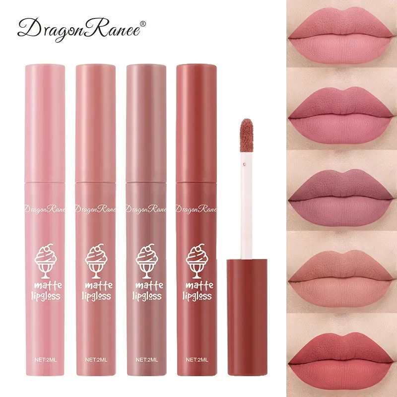 6 pieces/set matte velvet lip gloss waterproof durable liquid lipstick cosmetics beauty keep 24 hours non stick cup cosmetics gift 241107