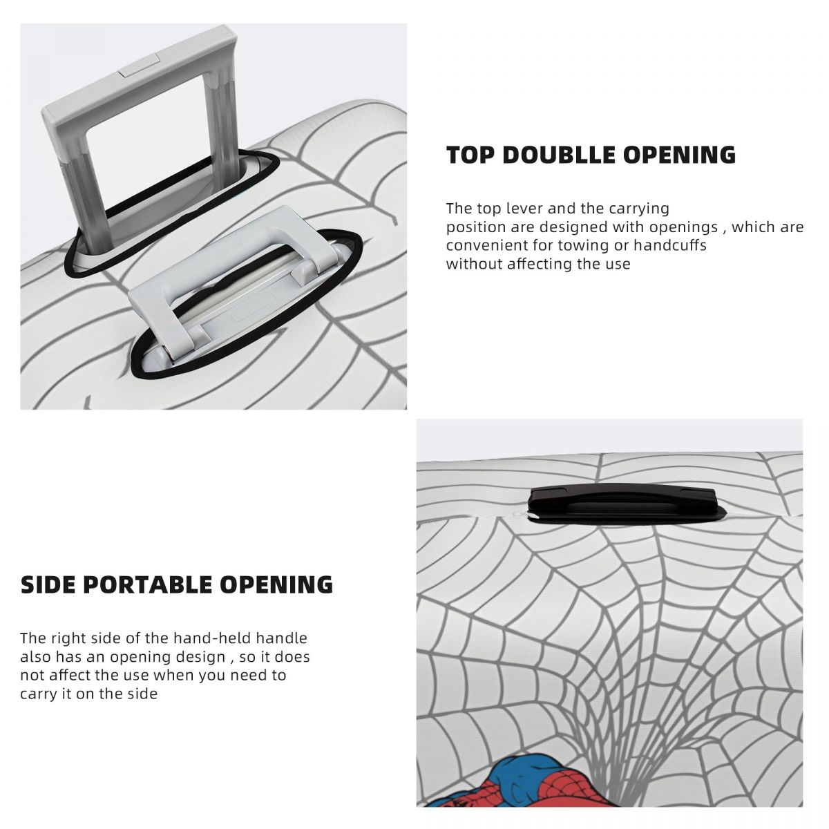 Spider Man In Center Of Web Suitcase Cover Vacation Strectch Luggage Supplies Travel Protector