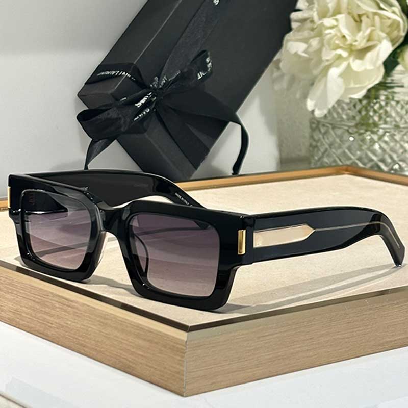 Designer Men Square Sunglasses SL572 Black Acetate Geometric Square Frame Grey Nylon Lens Luxury Women Rectangular Sunglasses Top Quality Outdoor Driving Glasses