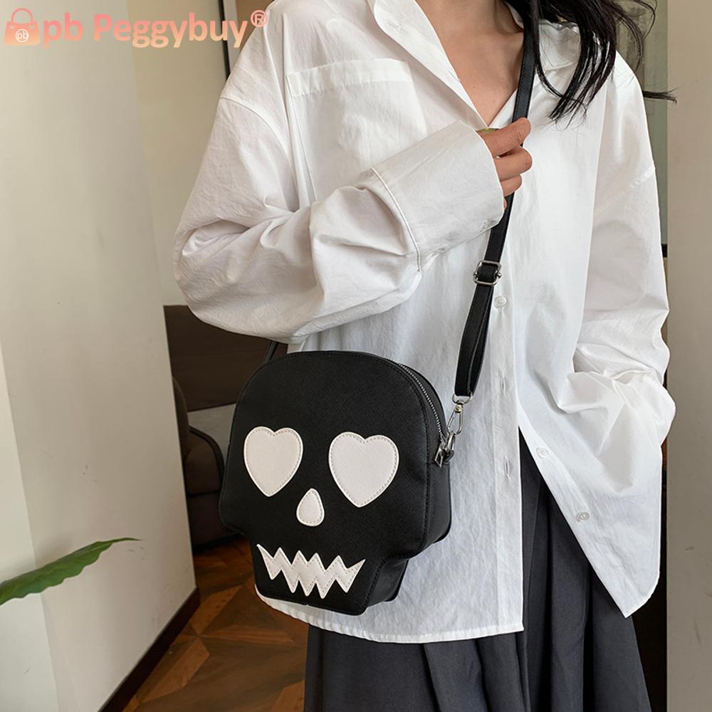PU Skeleton Bag Creative Crossbody Wallet Novelty Shoulder Bag Skull Coin Purse Funny Messenger Bag Halloween Ghost Purse