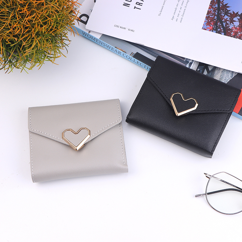1Pc Love Heart Wallet Women Fashion Purse Mini Coin Purse Female Money Pocket Small Card Holder Bag Girl Clutch Bag