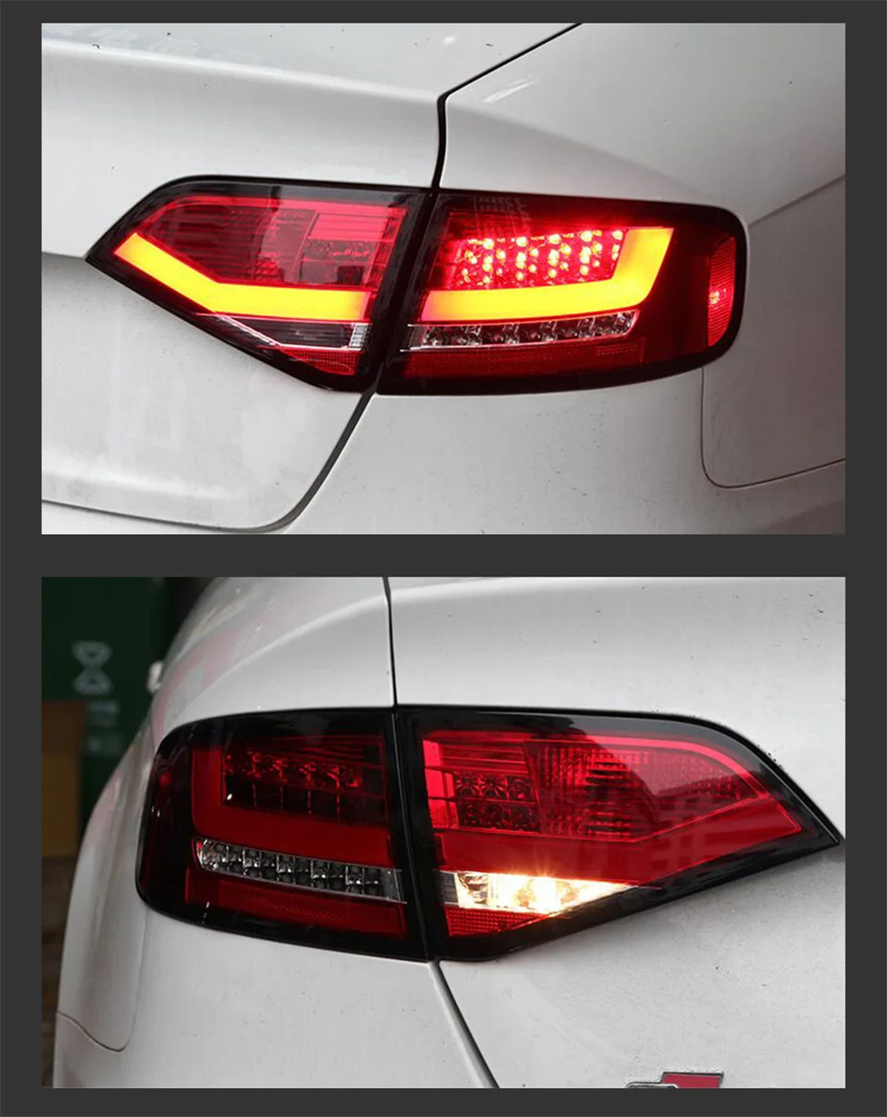 Car Tail Lights for Audi A4 B8 2009-2012 A4L Refit Signal Taillight Rear Lamp Streaming LED Tail Light Assembly