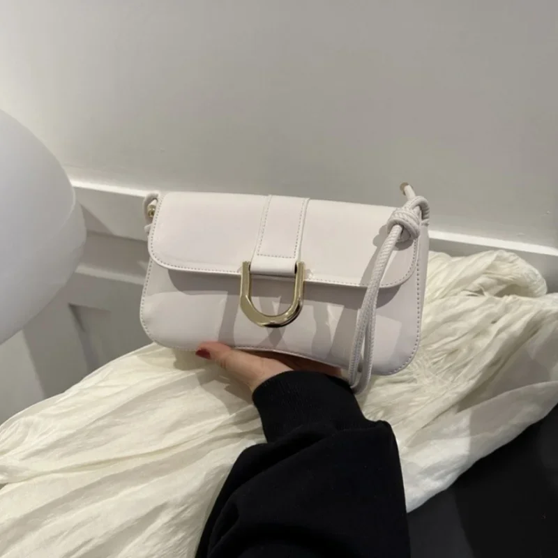 Casual Fashion Shoulder Bag Simple PU Leather Handbag Armpit Small Bag Ladies Hundred Crossbody Retro Armpit Bag