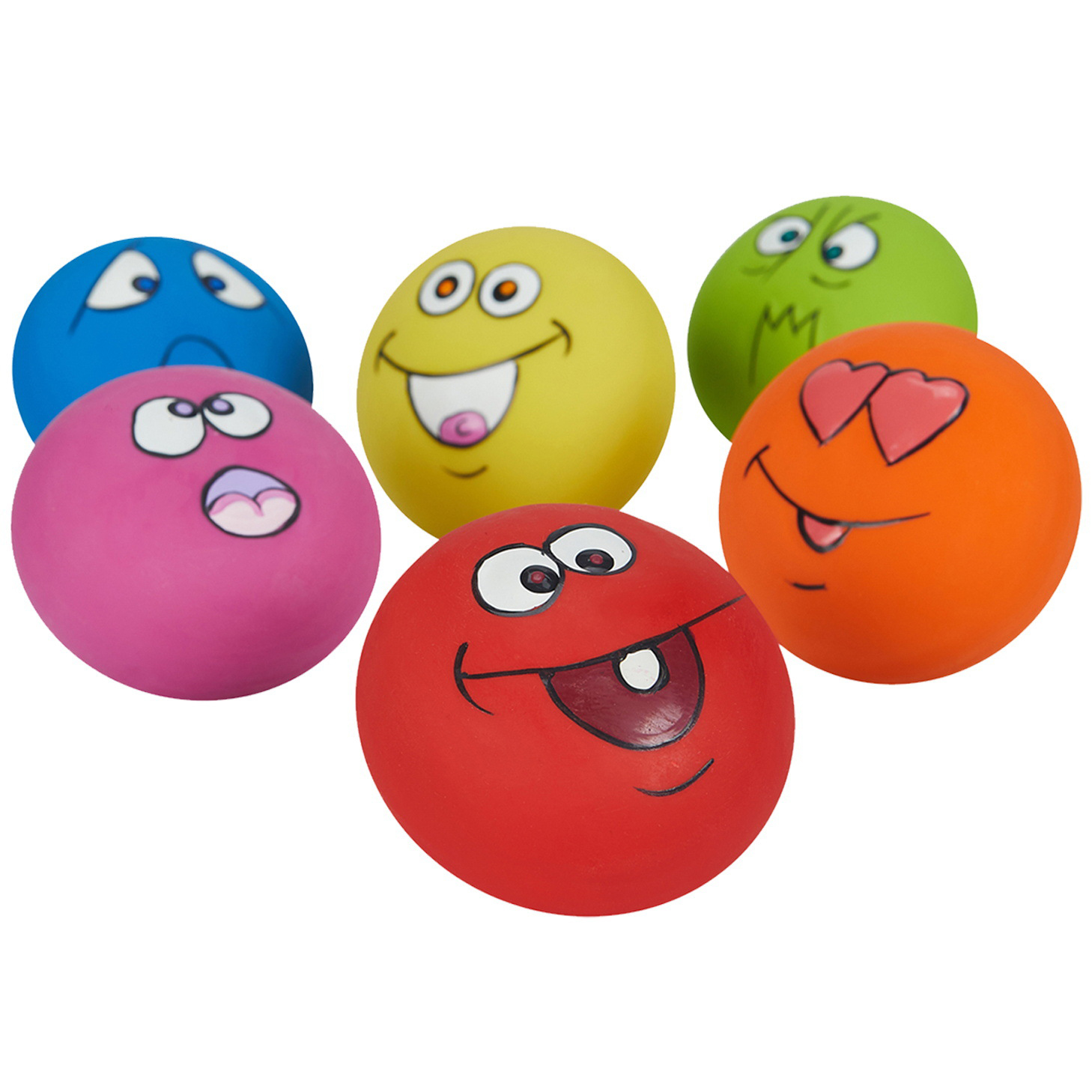 Smile Face Dog Squeaky Toys Soft Latex Puppy Pet Dogs Squeak Balls