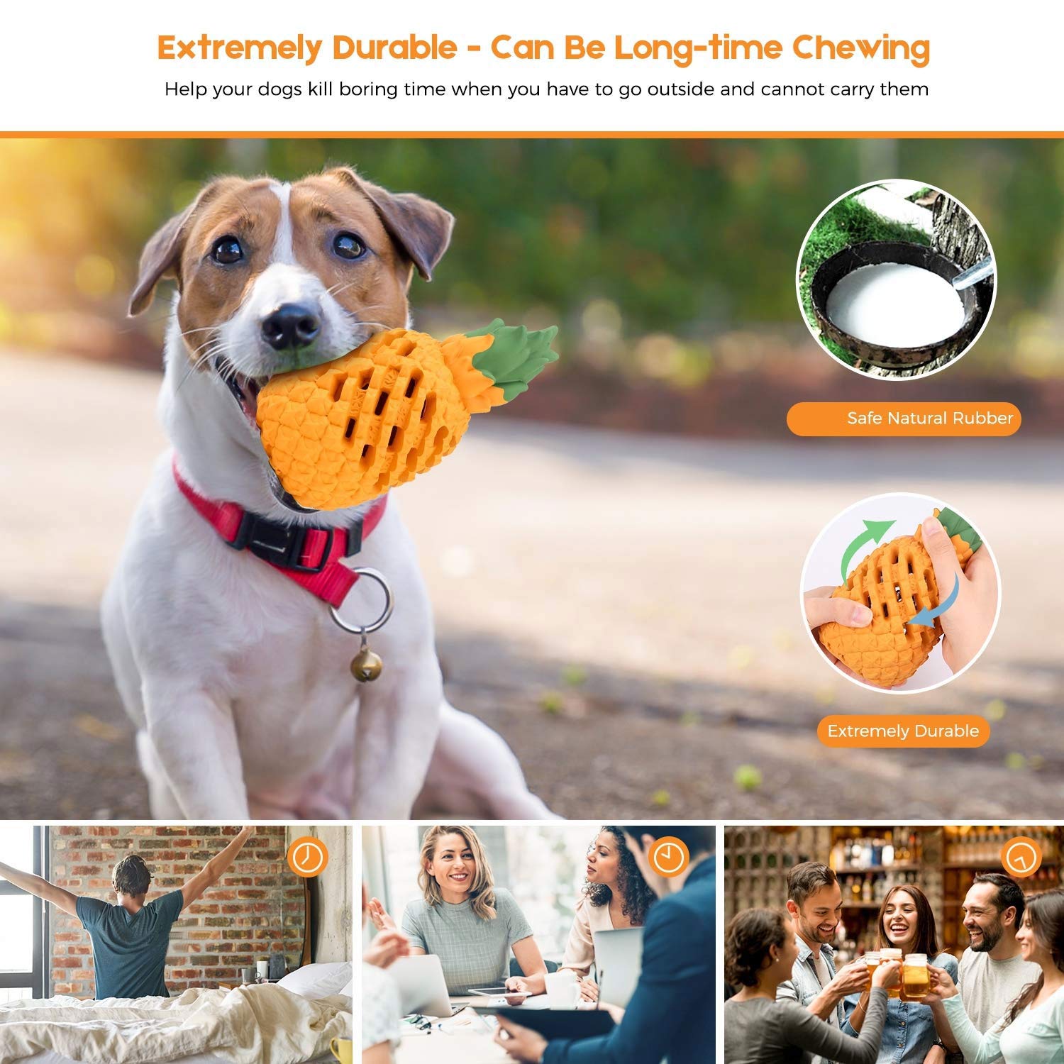Non-toxic Pet Toy Cleaner Pineapple Dog Chew Toys Indestructible Durable Rubber Pet Dog Toy