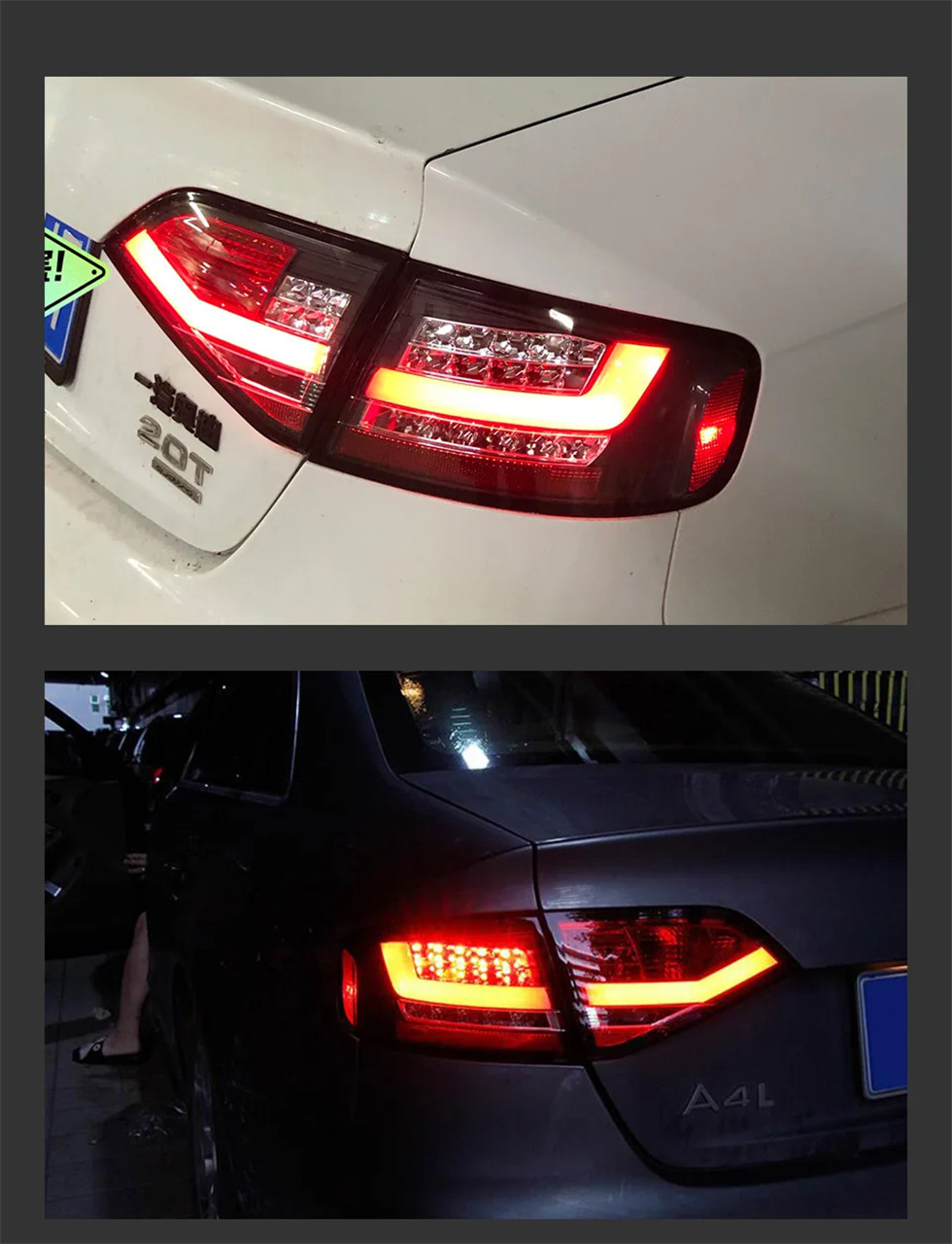 Car Tail Lights for Audi A4 B8 2009-2012 A4L Refit Signal Taillight Rear Lamp Streaming LED Tail Light Assembly