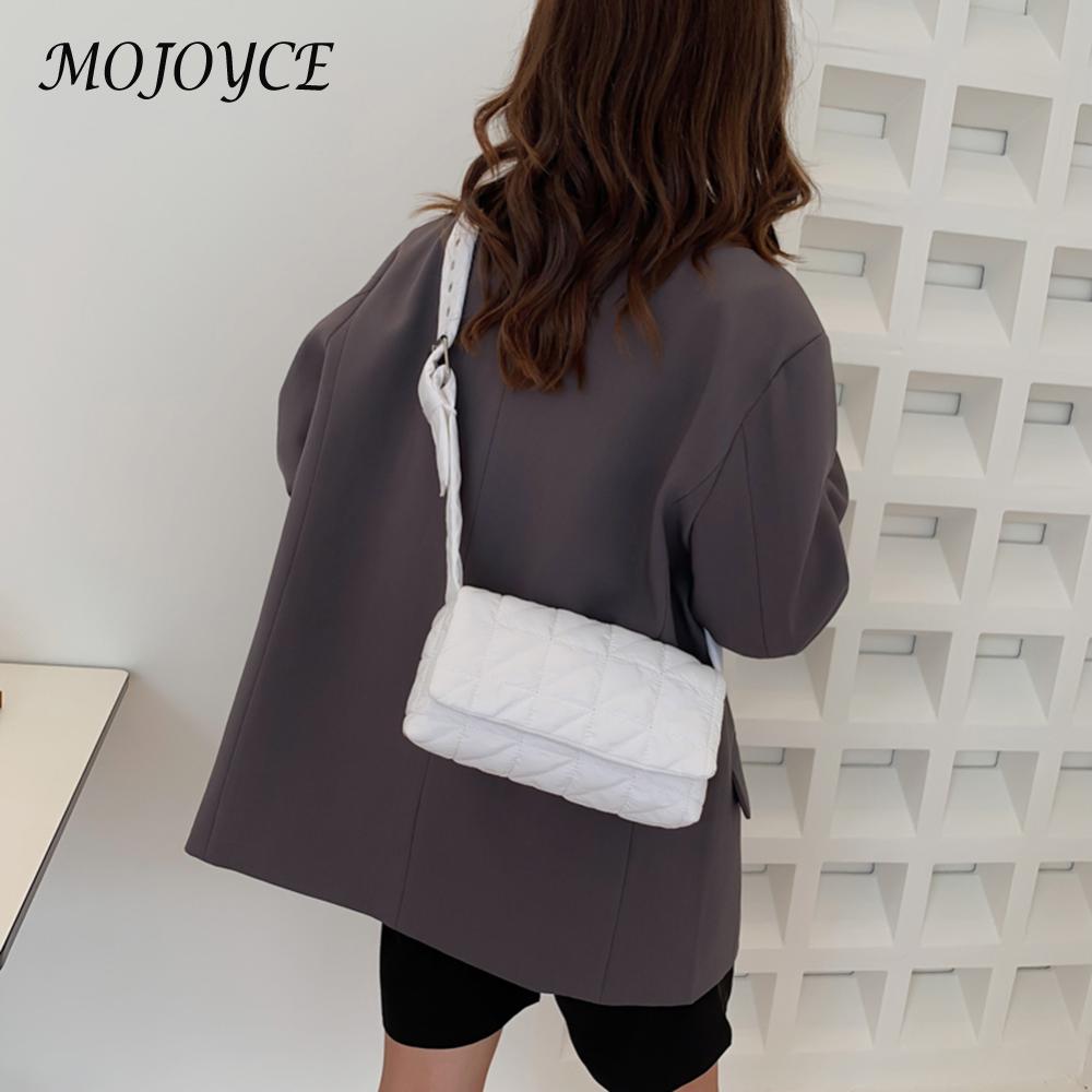 Fashion Female Handbag Solid Color Designer Padded Quilted Crossbody Bag Belt Buckle Women Crossbody Purse Portable Travel