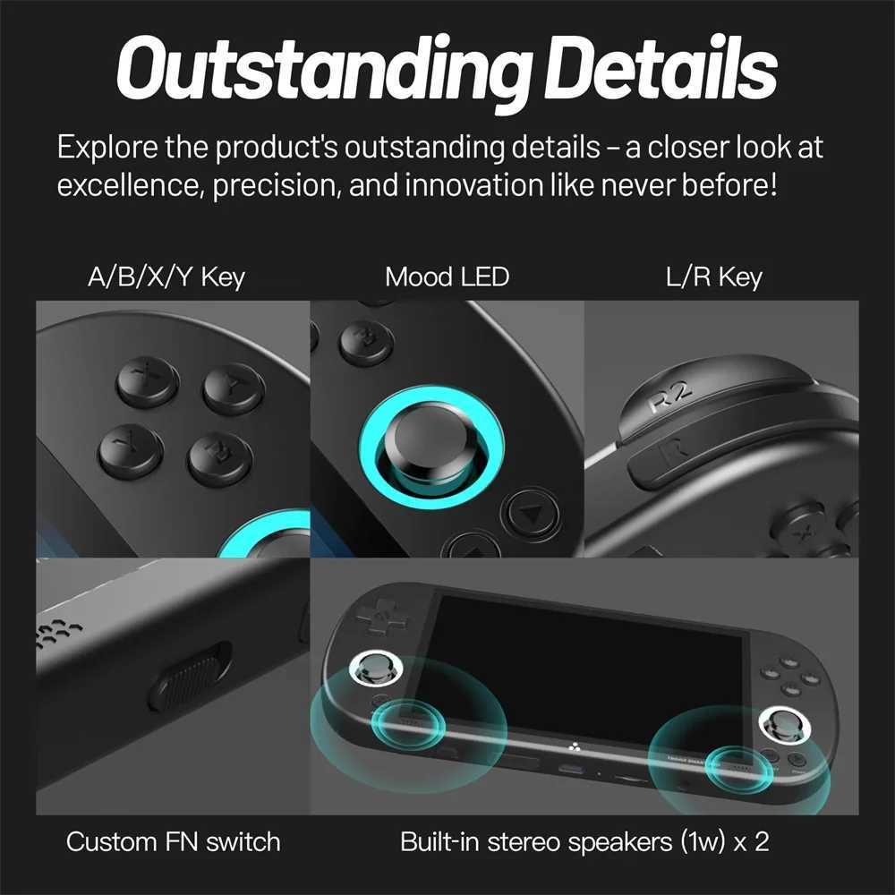 Retro video game console Tricoo Smart Pro handheld game 4.96-inch IPS Sn Linux system joystick RGB lighting Smartpro 2024 new Y241107