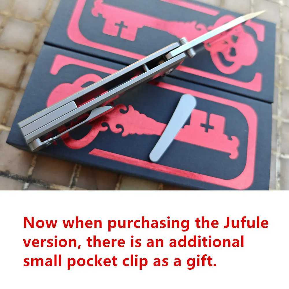 JUFULE New Chaves Scapegoat Street Ceramic Bearing Titanium Mark M390 Survival EDC Tool Camp Hunting Outdoor Tactical Folding Knife X2411081