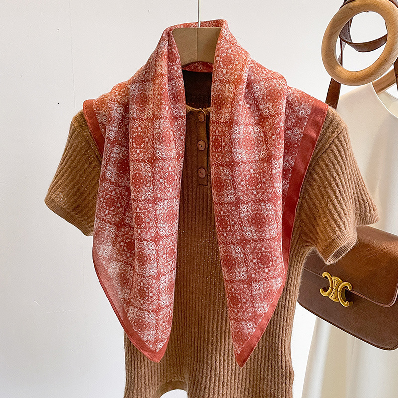 High quality fashion design,cotton linen square silk versatile small scarf for women in spring and autumn, headscarf, scarf, decorative temperament he