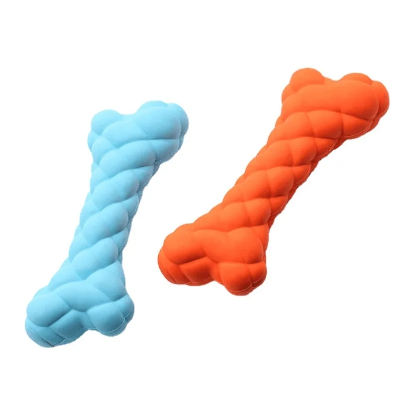 Tooth Grinding Sound Flat Bone Gnawing Cleaning Rubber Dog Products Bite Resistant Wear Resistant Sound Pet Interactive Toy
