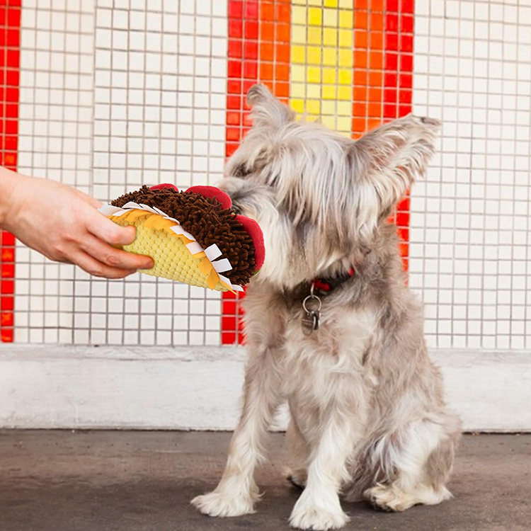 Customized Plush Taco Dog Toy Pet Supplies Puppy Birthday Toys Stuffed Dog Chew Toys For Teething