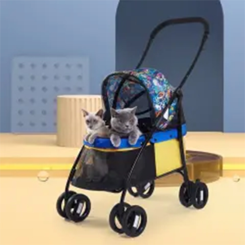 Foldable Lightweight Dog Stroller with 360-Degree Panoramic View for Comfortable Rides