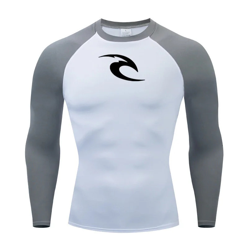 mens long sleeved compression shirt MMA fitness running gym comfortable fashionable breathable le sports quick drying top 241108