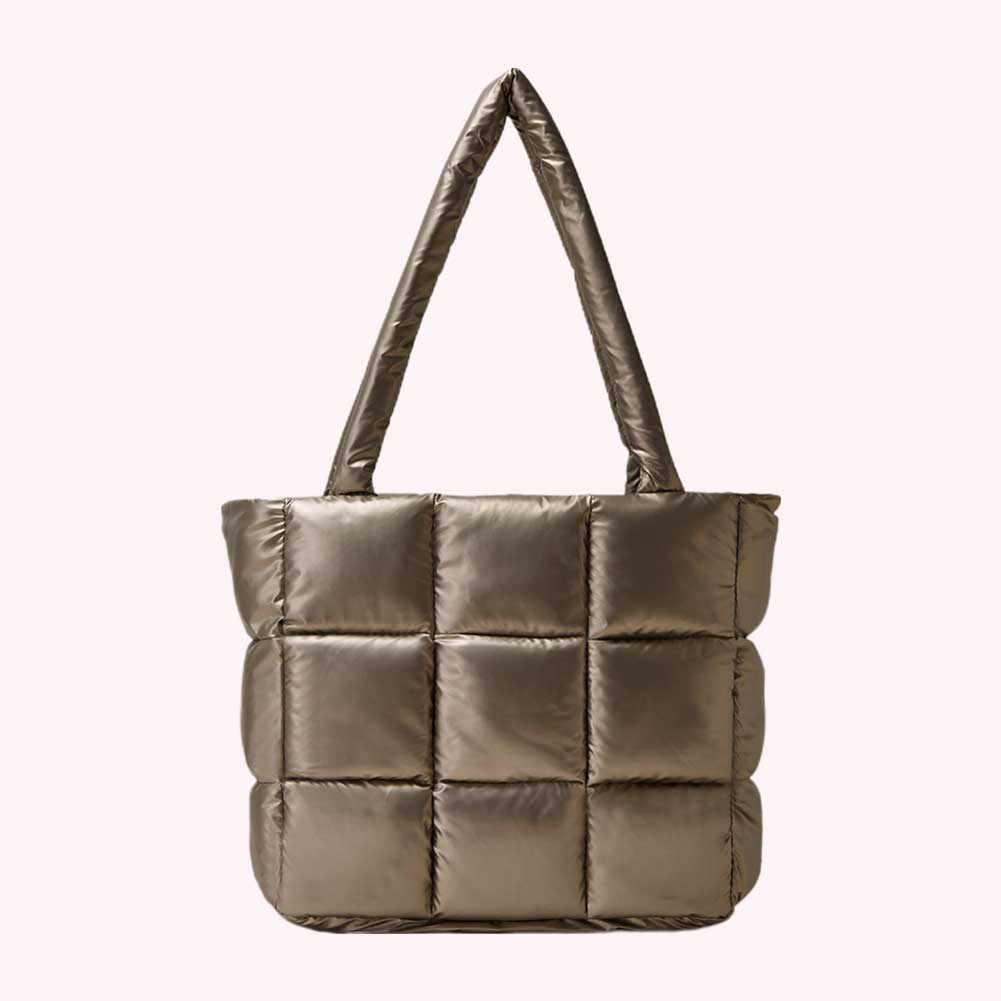 Women Padded Shoulder Bag Lightweight Padded Tote Handbag Large Capacity Top Handle Bag Winter Shopper Bag