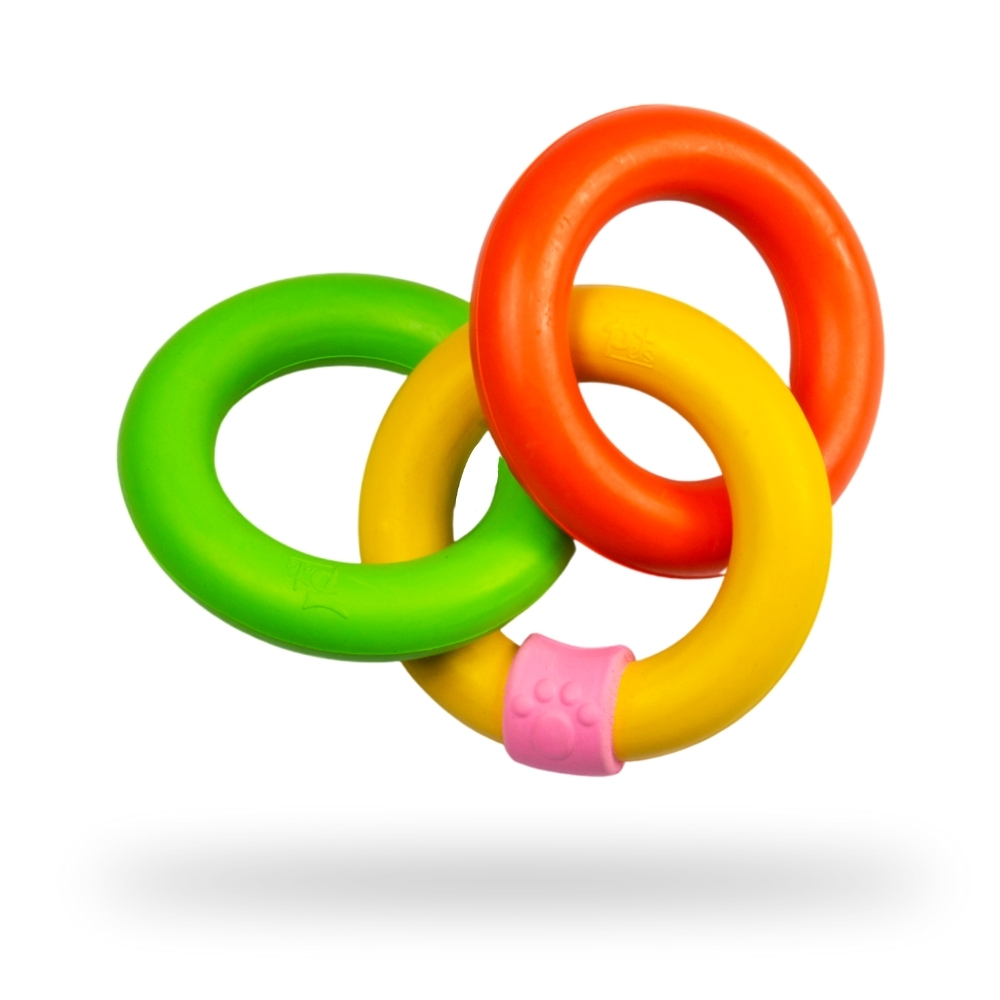 Supplier Dog Toy Chew Toy Hot Selling Invincible Chains Three Ring Rubber Vietnam for Dogs Pet Toys All-season Not Support