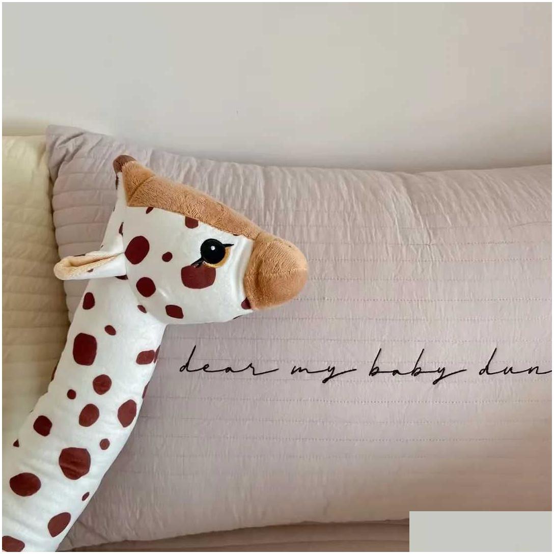 Dolls Brown Giraffe Doll Baby Sleeping Companion Comfort Gift Newborn Room Decorationc241107 Drop Delivery Toys Gifts Stuffed Animals Otp4V