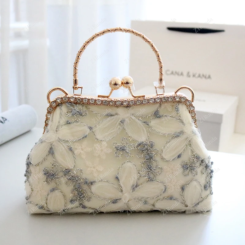 Lace flower portable autumn new shoulder messenger chain with cheongsam Hanfu new Chinese style bag women