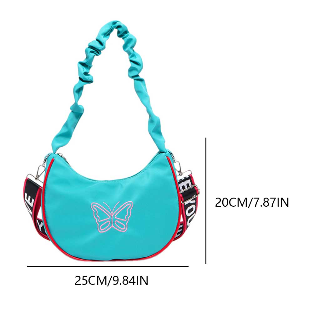 Butterfly Crescent Shoulder Bag Y2k Trendy Crossbody Bag Casual Underarm Bag with Adjustable Strap for Women Girls