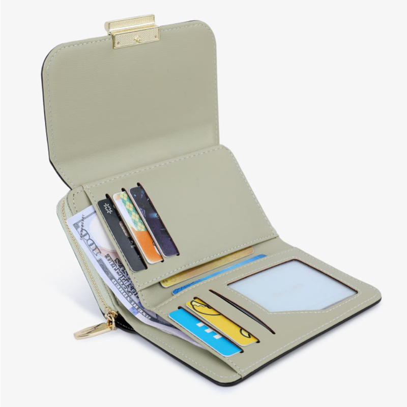 zxx333 Women Light Luxury Card Holder Short Walet Multi Card Card Holder Travel Clutch Bag Zipper Wallet With Coin Purse