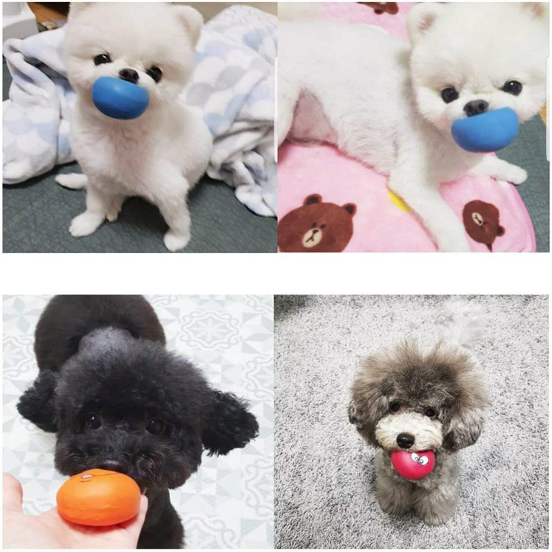 Smile Face Dog Squeaky Toys Soft Latex Puppy Pet Dogs Squeak Balls