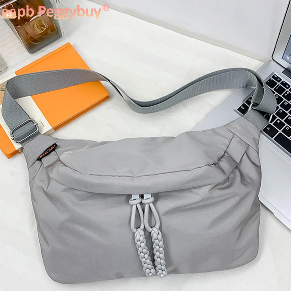 Shoulder Bag Men Women Nylon Crossbody Chest Bag Zipper Large Capacity Waterproof Lightweight Fashion Hip Hop Waist Bag