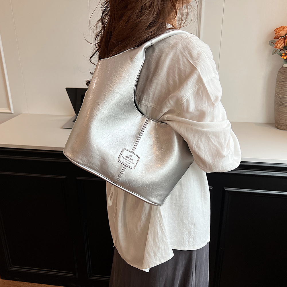 Underarm Bag for Women PU Leather with Inner Pocket Hobo Bag Solid Trendy Tote Bag Work Travel Bag