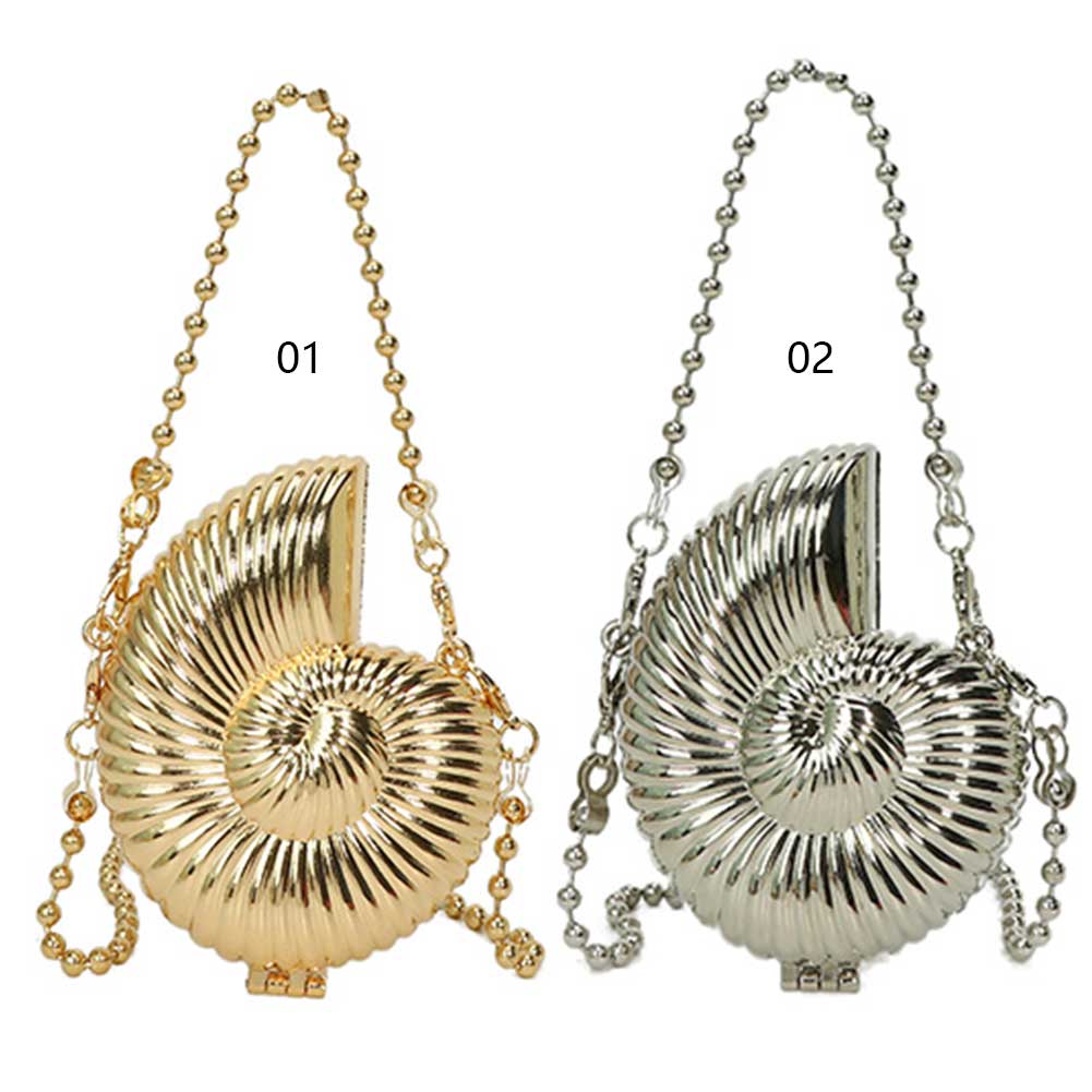 Conch Shape Evening Clutch Purse Novelty Stylish Shoulder Bag Trendy Crossbody Bag Small Elegant Handbag Wedding Party Bag