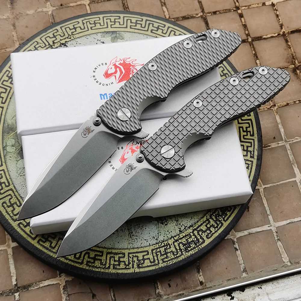 JUFULE New Hinderer XM18 Titanium Manual Ceramic Bearing Logo 20CV Tactical Pocket Camping Hunting Outdoor EDC Tool Folding Knife X241108
