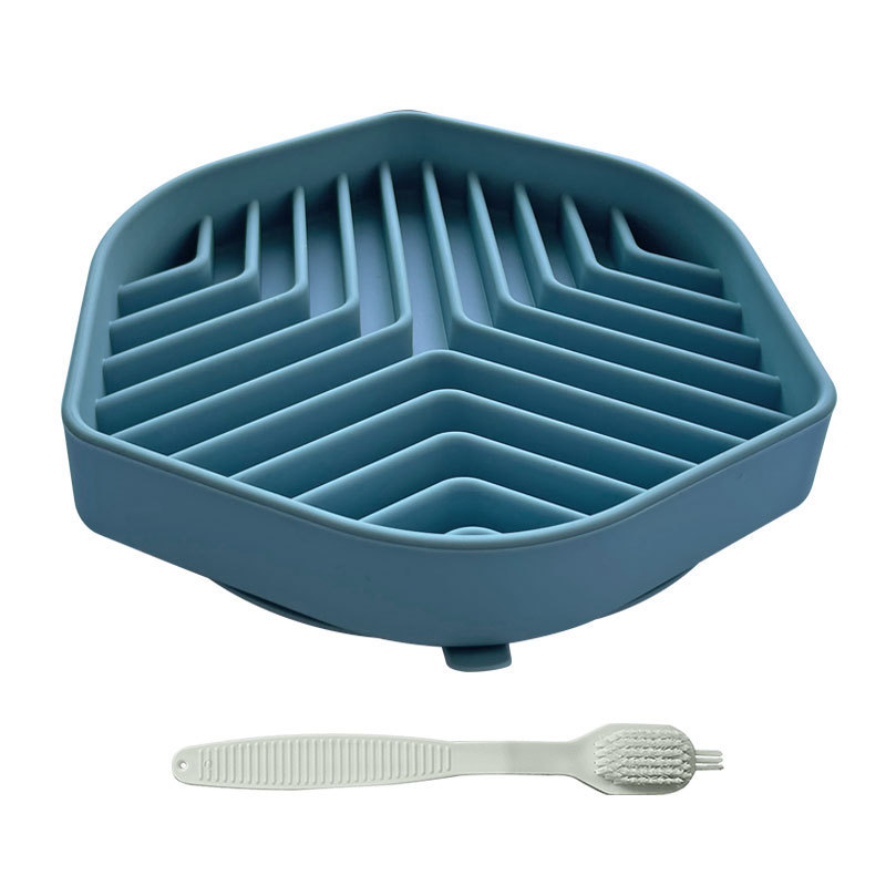 Pet Silicone Feeding Dish with Hex Design Long Lasting Material Ideal for Cats & Dogs