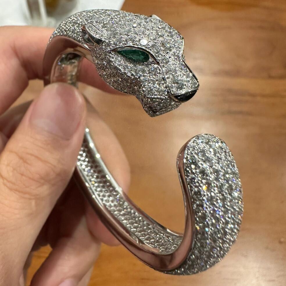 designer bracelet jewelry bracelets S925 Sterling Silver Leopard Pattern Bracelet with Sparkling Stars couple gifts designer jewelry bracelets jewlery braclet