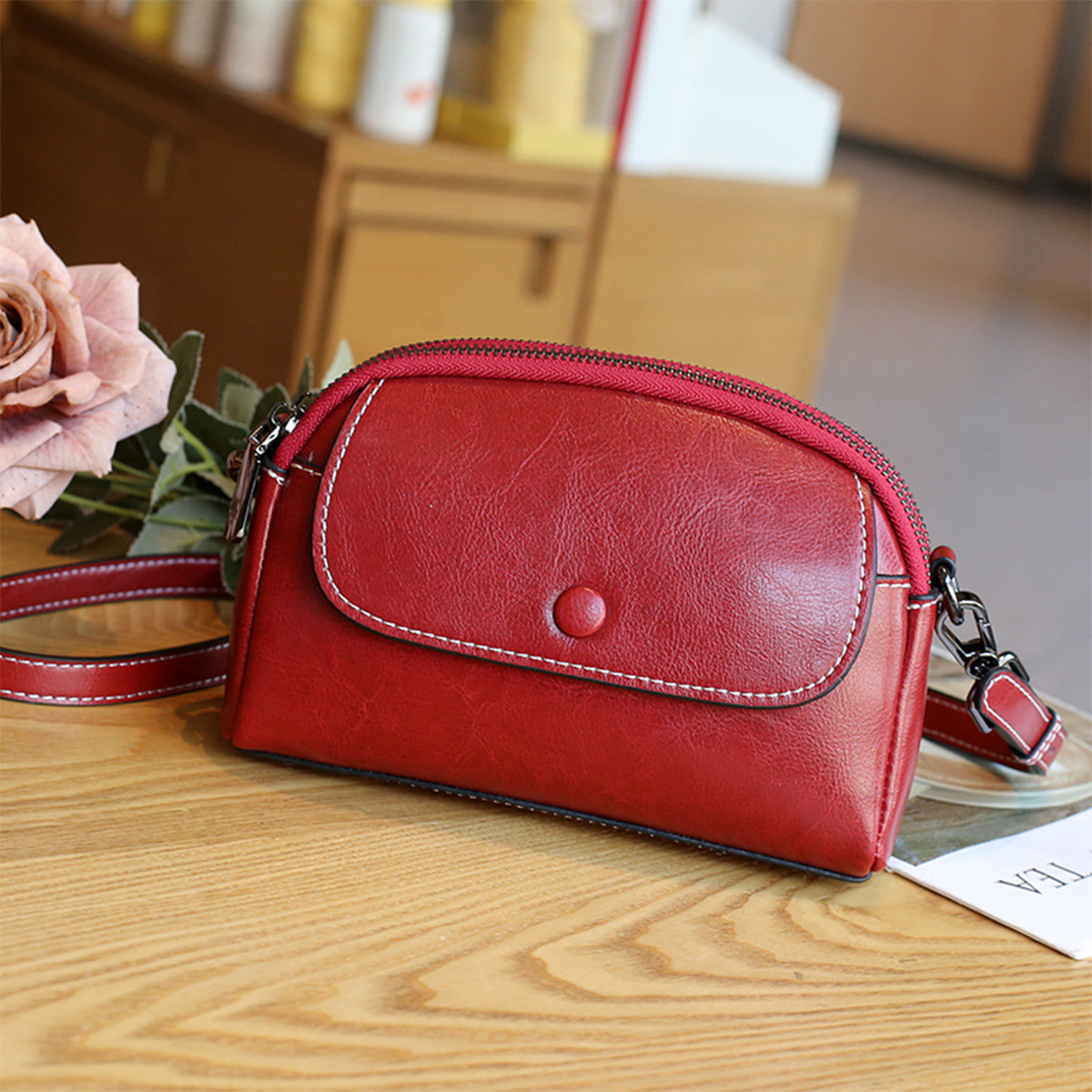 JIOMAY-Women's Leather Shoulder Double Design Crossbody Bag Designer Handbag Famous Brand Ladies Casual Totes Bags