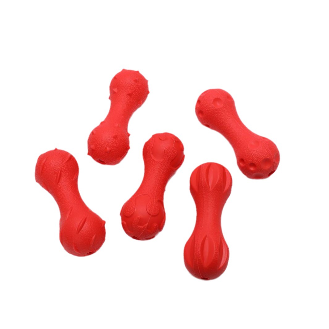 Hot Sale Pet Dog Vocal Toy Ball Corgi Training Dog Grinding Teeth Bite Resistant TPR Toy Supplies Vocal Barbell Toy