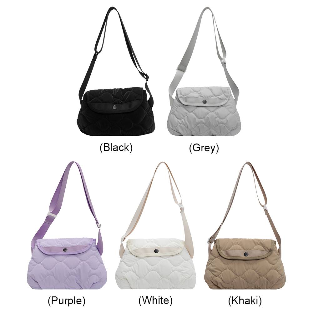Women Puffer Shoulder Bag Lightweight Quilted Satchel Bag Adjustable Strap Padding Sling Bag Girls Outdoor Bag