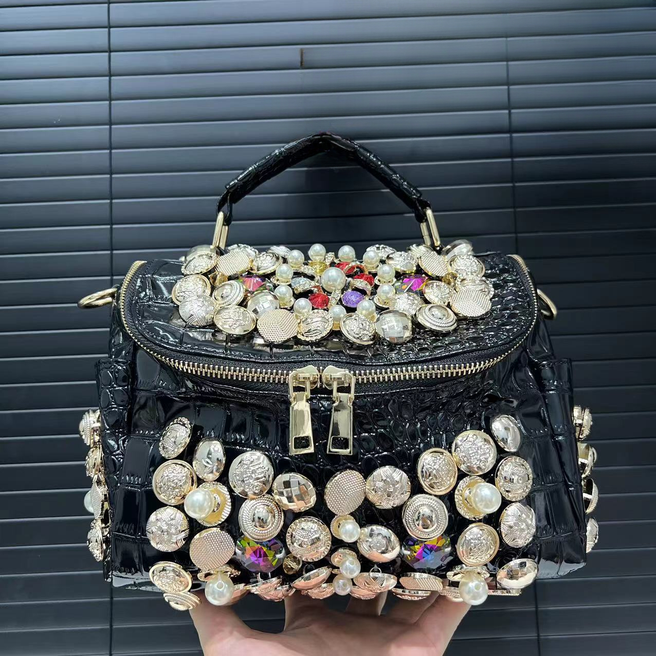 Women's Fashion Diamond Handbag Elegant Evening Beaded Light Luxury Shoulder Crossbody Bag