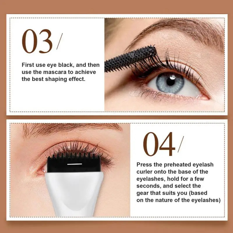 5D eyelash curler push type with indicator comb style USB charging eyelash curler makeup tool 241107
