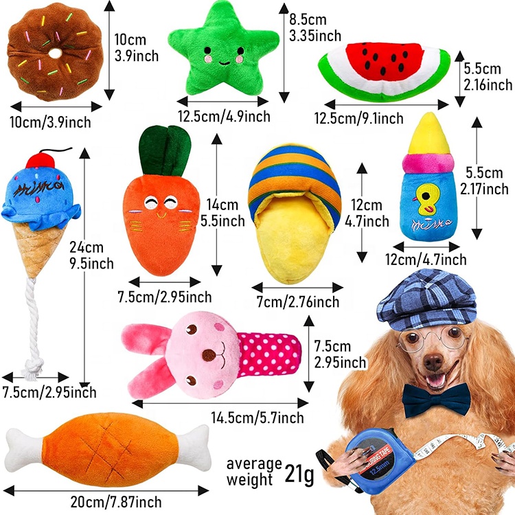 Bulk Interactive Puppy Dog Chew Toys Set Stuffed Dog Teething Toys Pet Squeaky Toy For Dog Playing