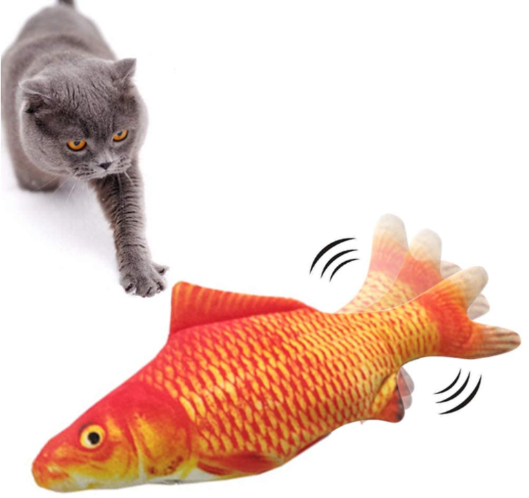Electric fish toy for cat, Rechargeable Realistic Flopping Fish with Catnip, Interactive Cat Toys Plush