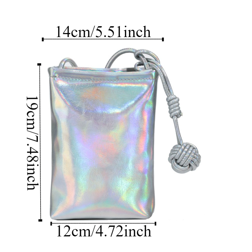 Pu Leather Mobile Phone Bag Bright Surface Korean Style Single Shoulder Bag Single Shoulder Luxury Crossbody Phone Bag Women