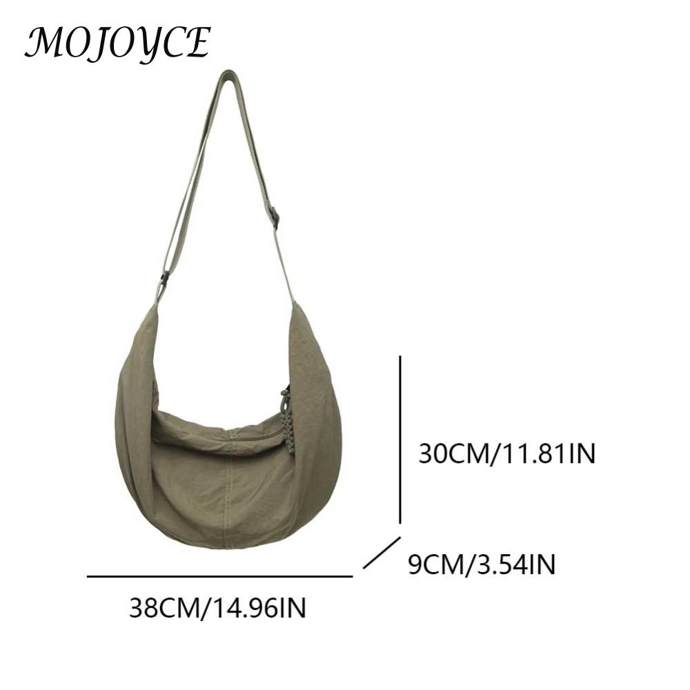 Hobo Bag Nylon Adjustable Strap Handbag for Women Waterproof Crescent Bag with Zipper Sling Purse for Office Shopping Travel