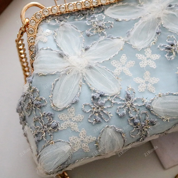 Lace flower portable autumn new shoulder messenger chain with cheongsam Hanfu new Chinese style bag women