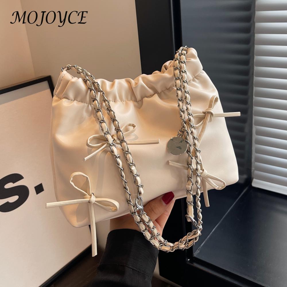 Stylish Women Leather Tote Bag Large Capacity with Bow Design Ideal for Parties and Vacations Durable PU Craftsmanship