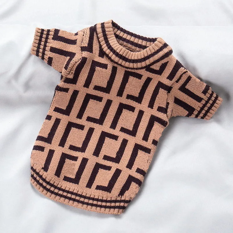 2025 new s Apparel Autumn Winter Plaid Pet Fashion Embroidery Classic Puppy Sweater Designers Dog Clothes With Letters