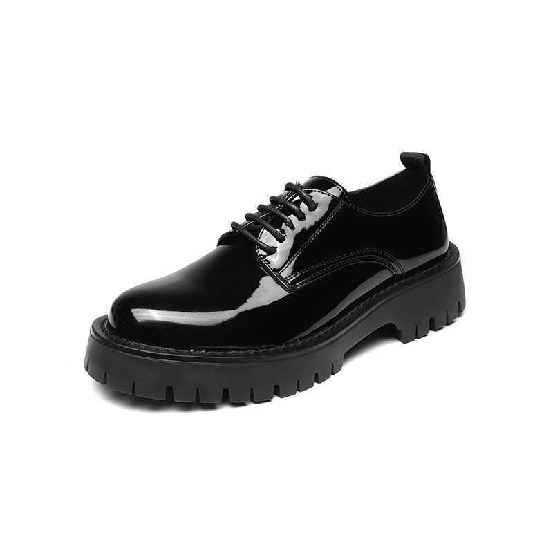 Men Dress Shoes For Men Korean Version Leather Shoes British Style Youth Business Trend Shoes Height Lace Up Suit Leather Work Shoes 241009