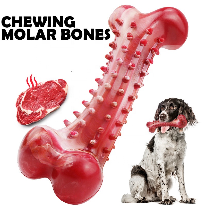 drop shipping natural rubber pet dog toy interactive dog outdoor toy cleaning teeth dog chew bone toy