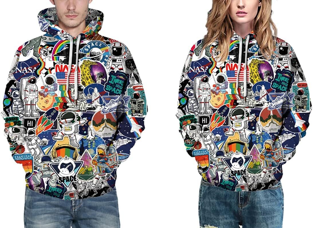 Hoodie for Mens Womens Mens Novelty Hoodie Realistic 3D Print Sweatshirt Unisex Top Casual Pullover Graphic Trendy graffiti patterns