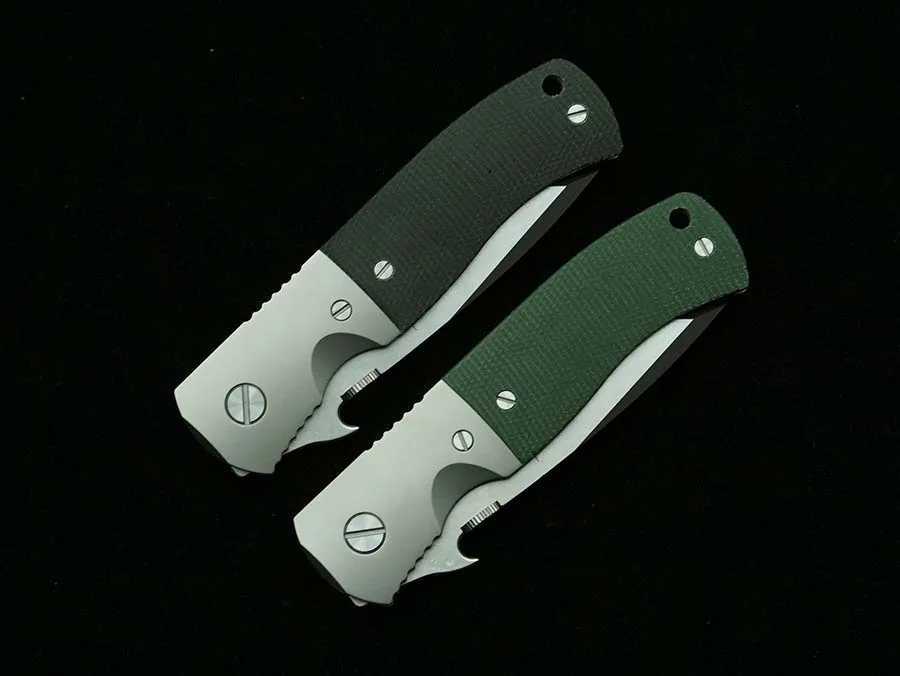 New AUS-10 blade CQC7 wave opening double row ceramic bearing titanium Micarta handle camping hunting EDC tool folding knife X241108
