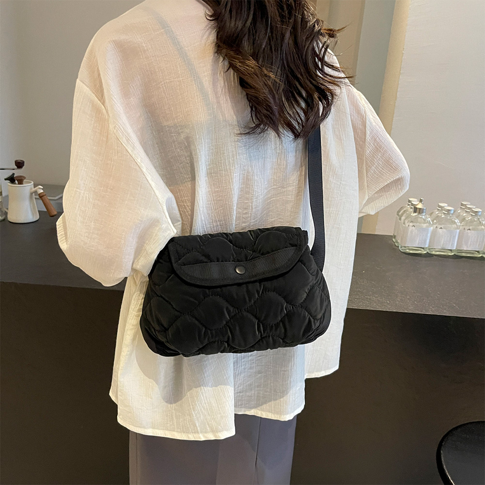 Women Puffer Shoulder Bag Lightweight Quilted Satchel Bag Adjustable Strap Padding Sling Bag Girls Outdoor Bag