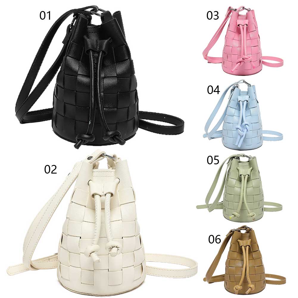 Shoulder Bag PU Leather Drawstring Crossbody Bag for Women Adjustable Strap Hobo Bag Solid Satchel Purse Travel Bag