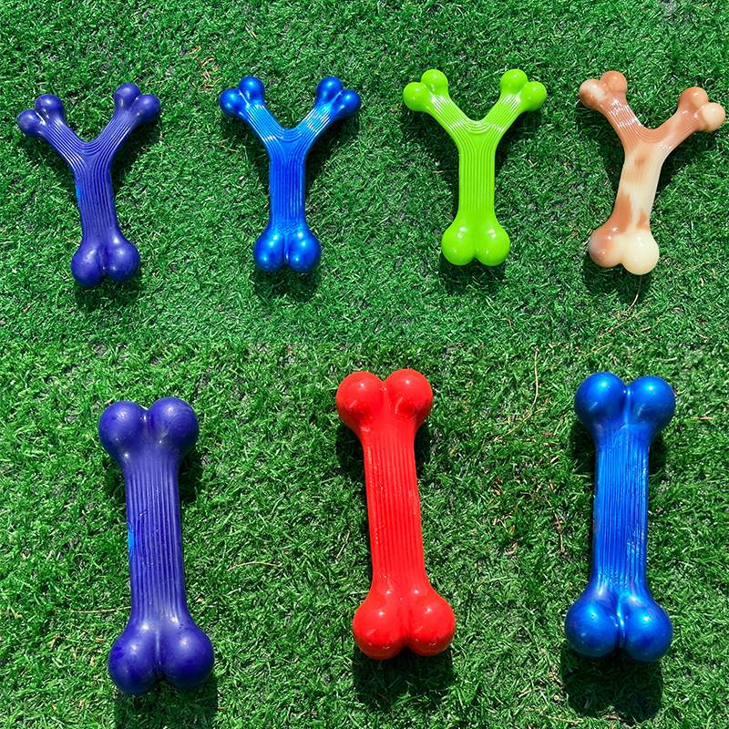 Durable chewing pet toy, realistic bone simulation for dogs to gnaw on, large dog dental chew stick.